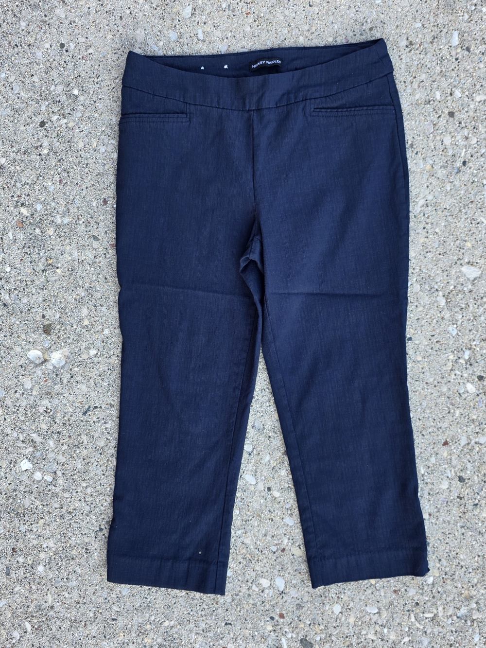 Hilary Radley Stretch Pull On Navy Capri Pants M